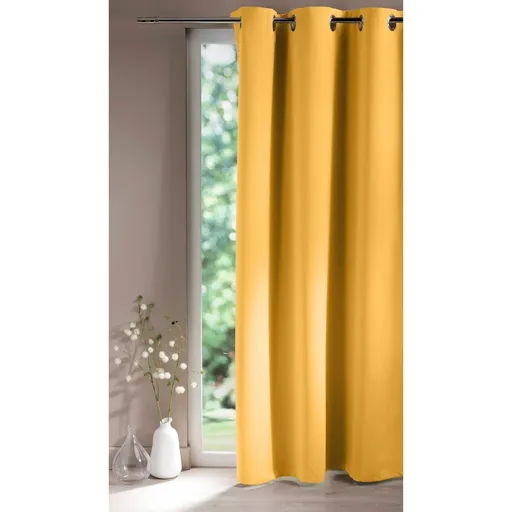 Perdea lucioasă Blackout cu ochiuri, o singură culoare