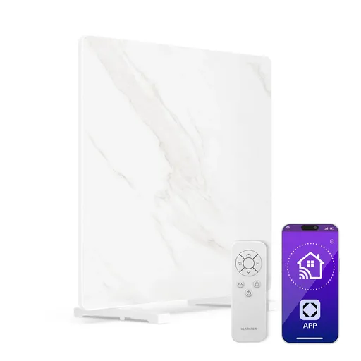 Klarstein Panou infraroșu MarmoHeat | 420 W | 6 - 12 m² | design marmură | 70 cm x 63 cm