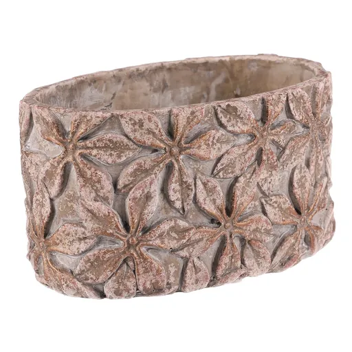 Mască de ghiveci din beton Flower, ovală, 13 x21 x 12 cm, 21 cm