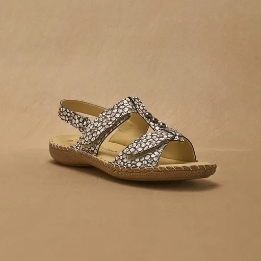 Sandale din piele cu imprimeu