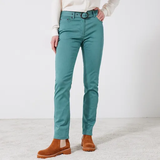 Pantaloni drepți cu curea, dacă măsurați între 155 și 160 cm, lungimea interioară a piciorului 73 cm