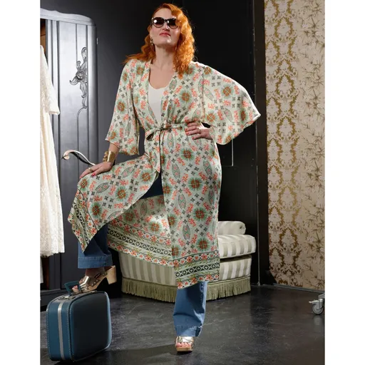 Kimono lung cu imprimeu Marylin Feltz