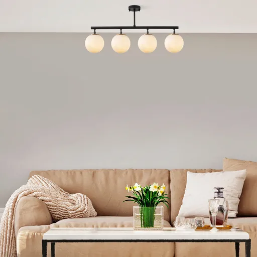 Lustra, Opviq, 942FLG1194, Negru / Auriu / Crem