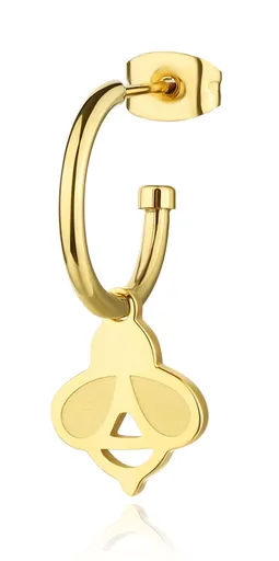 S'Agapõ Cercel single placat cu aur cu albină Smile SSM028