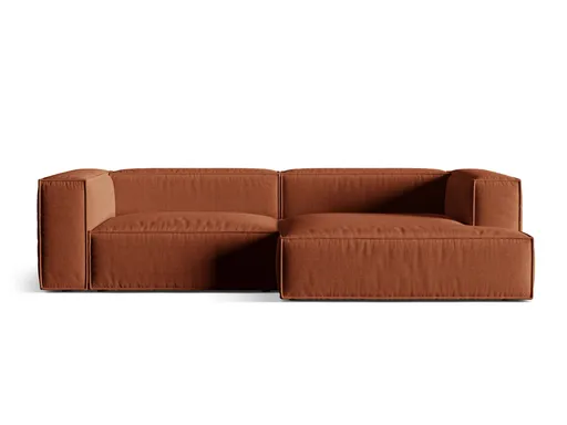 Coltar modular dreapta 4 locuri, Nuria-215, Micadoni Home, 292x147x72 cm, tesatura structurata chenille, caramiziu