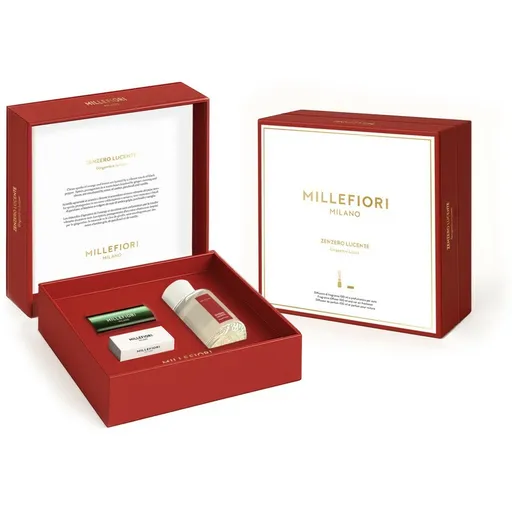 Millefiori Milano Set cadou Difuzor 100 ml și Icon Parfum pentru mașină Zenzero Lucente Classic, verde