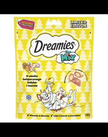 DREAMIES Mix 200g recompense crocante cu aroma de curcan si somon pentru pisici