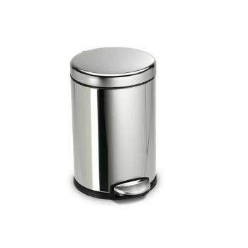 Simplehuman Coș de gunoi cu pedală, rotund 4,5 l, oțel lustruit, inox lucios