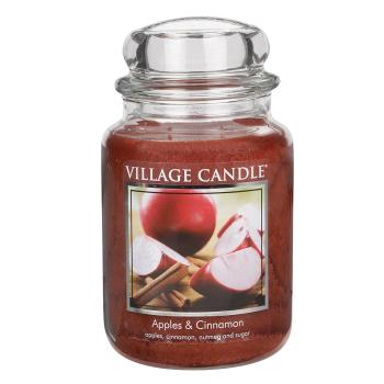 Village Candle Lumânare parfumată în sticlă Apples & Cinnamon 645 g