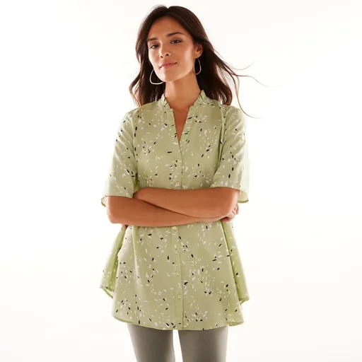 Tunică cu nasturi cu decolteu tip tunică