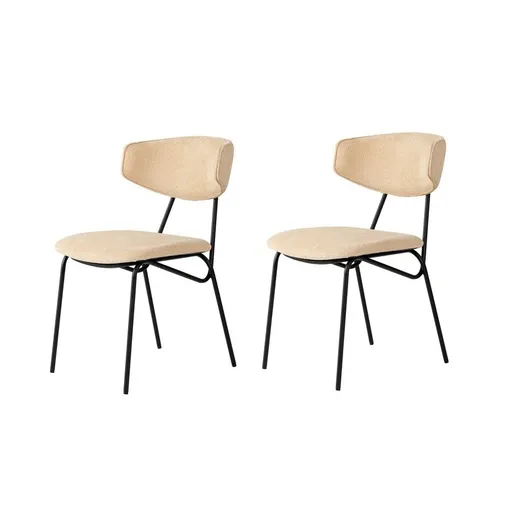 Set de scaune de sufragerie Nancy Beige and Black,2 buc., bej