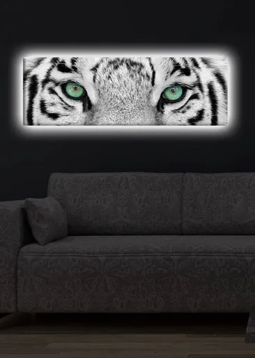 Tablou decorativ cu lumina LED, 3090DACT-19, 30 x 90 cm, Multicolor