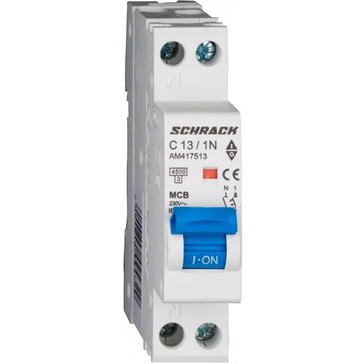 Siguranta automata AMPARO 1P+N 13A, curba C, 4,5kA Schrack AM417513