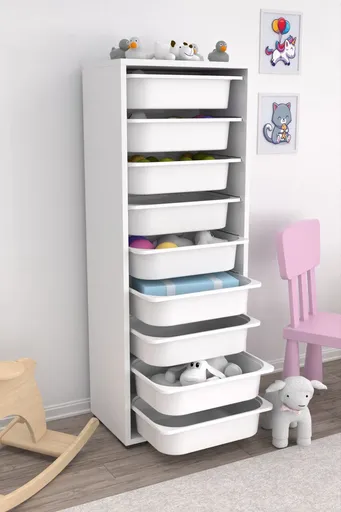 Dulap multifunctional, Hanah Home, Zola 9N, 45.5x122x30 cm, Alb