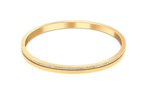 JVD Brățară fermecătoare placată cu aur cu zirconii SSSB0057XI8GO 6,5 cm