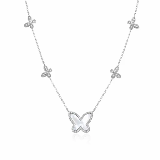 Agato Colier din argint cu perlă Fluture AGT-N047W