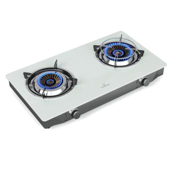 Klarstein Barzona aragaz de camping, 2 arzătoare, 3,4 kW & 4,3 kW, arzător dublu pe gaz, oțel inoxidabil, mobil