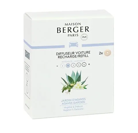 Maison Berger Paris Reumplere de rezervă pentru difuzor auto Agaves Garden (Car Diffuser Recharge/Refill) 2 buc