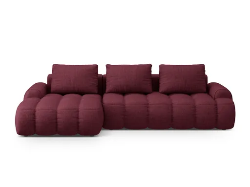 Coltar extensibil stanga 3 locuri, Linz, Cosmopolitan Design, 275x142x84 cm, tesatura structurata, bordo