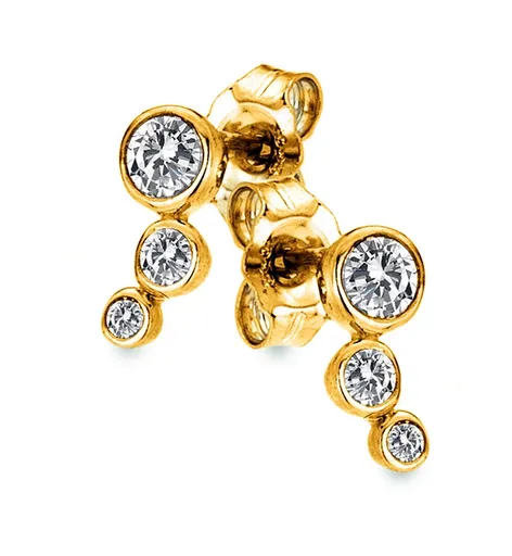 Hot Diamonds Cercei placați cu aur cu diamante Gemstone DE833