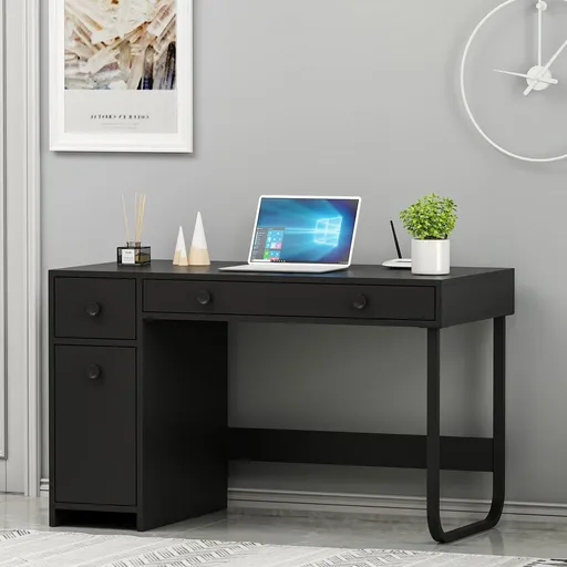 Birou, Hanah Home, ÇM002 Asil, 120x73.8x60 cm, Negru