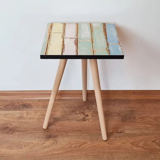 Masuta, Hanah Home, Shp260, 35x42x35 cm, Verde / Albastru / Alb