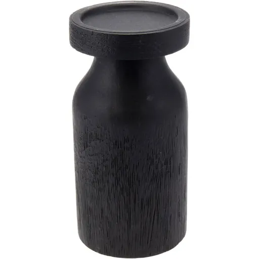 Suport lumânare din lemn de mango Thabo, 10 x 20cm, negru