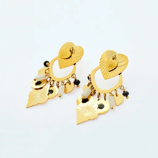 Cercei în formă de inimă cu pandantive