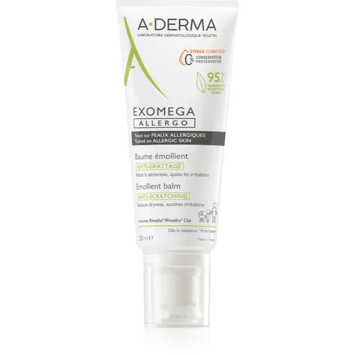 A-Derma Exomega Control Allergo cremă hidratantă pentru întărirea barierei de apărare a epidermei sensibile și atopice 200 ml