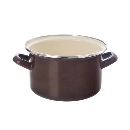 Oală emailată Orion cu margine Brown, 2 l, 2 l