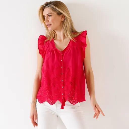 Bluză Madeira cu decolteu în V și fără mâneci