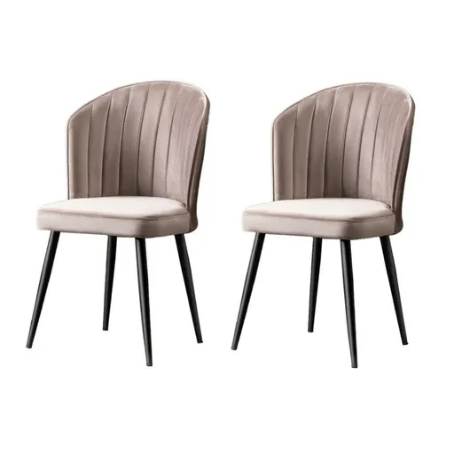 Set de scaune de sufragerie Rubi Cappuccino and Black, 2 buc., cafeniu