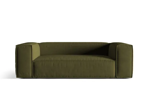 Canapea 3 locuri, Nuria-88, Micadoni Home, 210x110x72 cm, catifea, verde moss melange