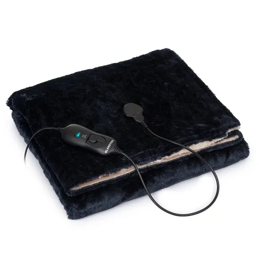 Klarstein Dr.Watson SuperSoft, pătură electrică, 120 W, 180 x 130 cm, pluș Teddy, bej / albastră