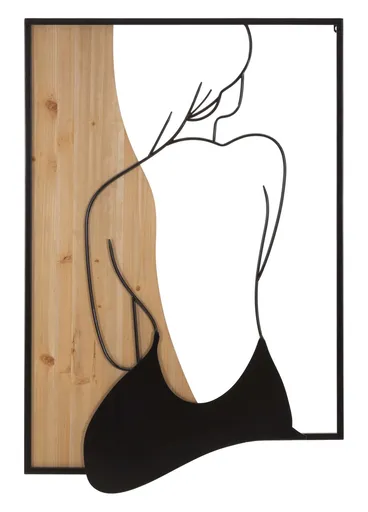 Decoratiune de perete Beauty, Mauro Ferretti, 60x90 cm, fier/MDF, negru/maro