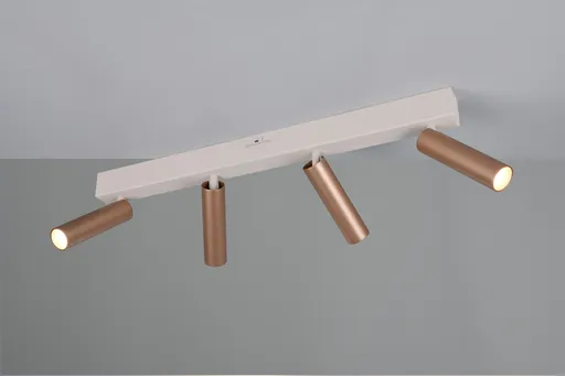 Plafoniera Ambala, TRIO, 65x4x17.5 cm, 5.5W, 4x SMD, metal, alb/aramiu