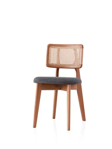 Scaun, Hanah Home, Punto, 43x80x46.5 cm, Stejar / Gri închis