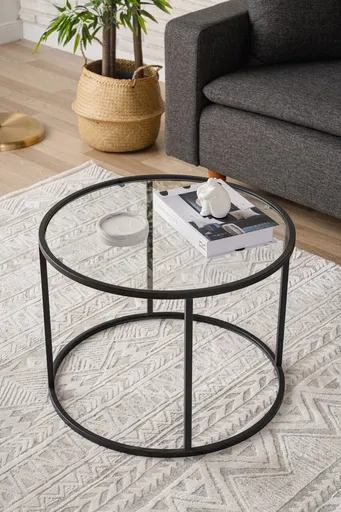 Masuta de cafea, Hanah Home, Berlin, 60x43x60 cm, Negru