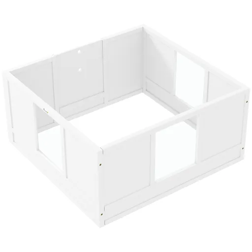 PawHut Cușcă pentru pui pentru câini mici și de talie medie, cușcă de fătare pentru câini cu intrare ajustabilă, tampoane antiderapante, Alb | Aosom R