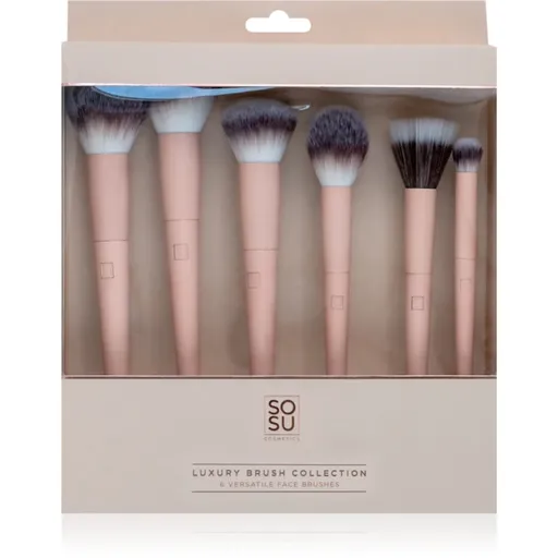 SOSU Cosmetics Luxury Brush Face Collection set perii machiaj faciale 6 buc