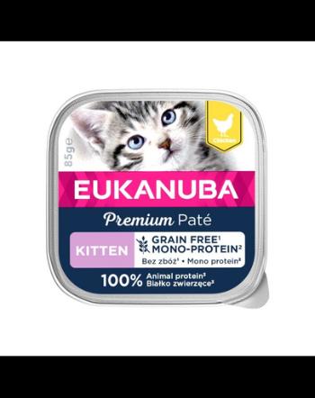 EUKANUBA Grain Free Kitten Pate monoproteic pentru pisoi 85 g cu pui