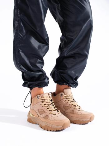 Adidași trendy pentru femei de culoare bej fără toc
