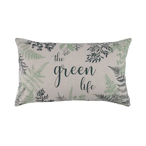 Pernă dreptunghiulară cu imprimeu ferigă