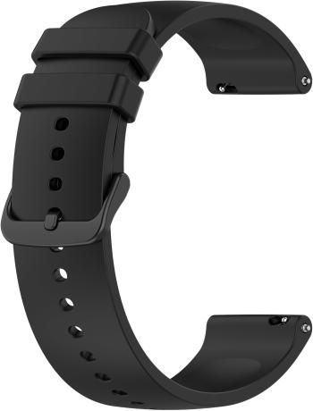 4wrist Curea de silicon universală cu cataramă neagră 22 mm - Black