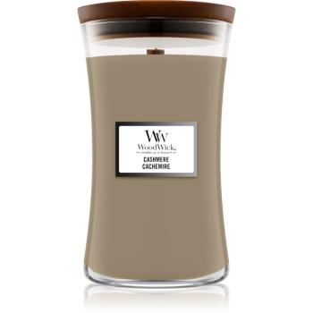 Woodwick Cashmere lumânare parfumată cu fitil din lemn 609,5 g