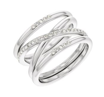 Calvin Klein Inel modern din oțel cu cristale Minimal Linear 35000203 52 mm