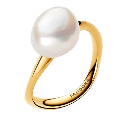 Pandora Inel superb placat cu aur cu perlă Essence Shine 163293C01 56 mm
