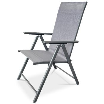 Autronic Scaun de grădină, metal, textil, gri, AZC-S1 116 GREY