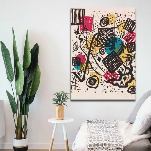 Tablou decorativ, 70100KANDINSKY005, Lemn, Multicolor