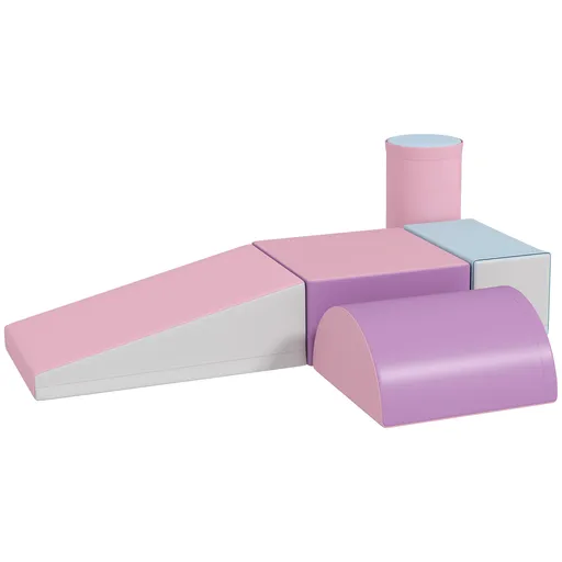 HOMCOM Set Construcții Moi pentru Copii 1-3 Ani din 5 Blocuri, Multicolor | Aosom Romania